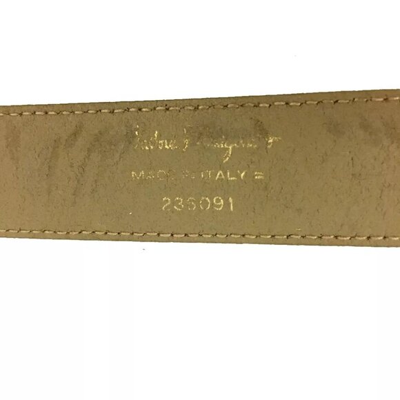 444152BA (S1) Salvatore Ferragamo Belt Gancini 70 cm Yellow Leather main image 9